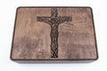 Jesus on Cross shown in Red Mahogany