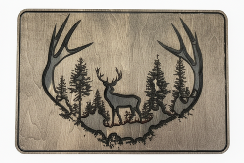 DarkWalnutBuckHorns white background