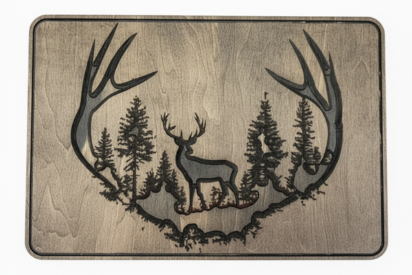 DarkWalnutBuckHorns white background