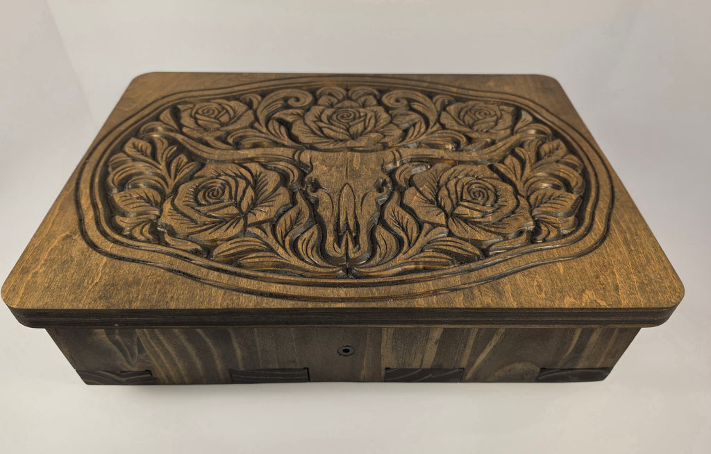 Skull Floral Outlined Shown in Jacobean