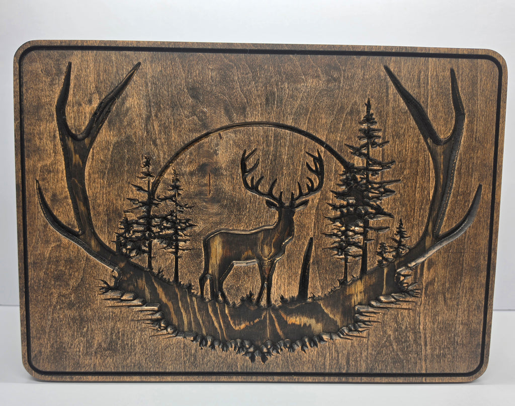 Buck Horns Forrest Design in Espresso