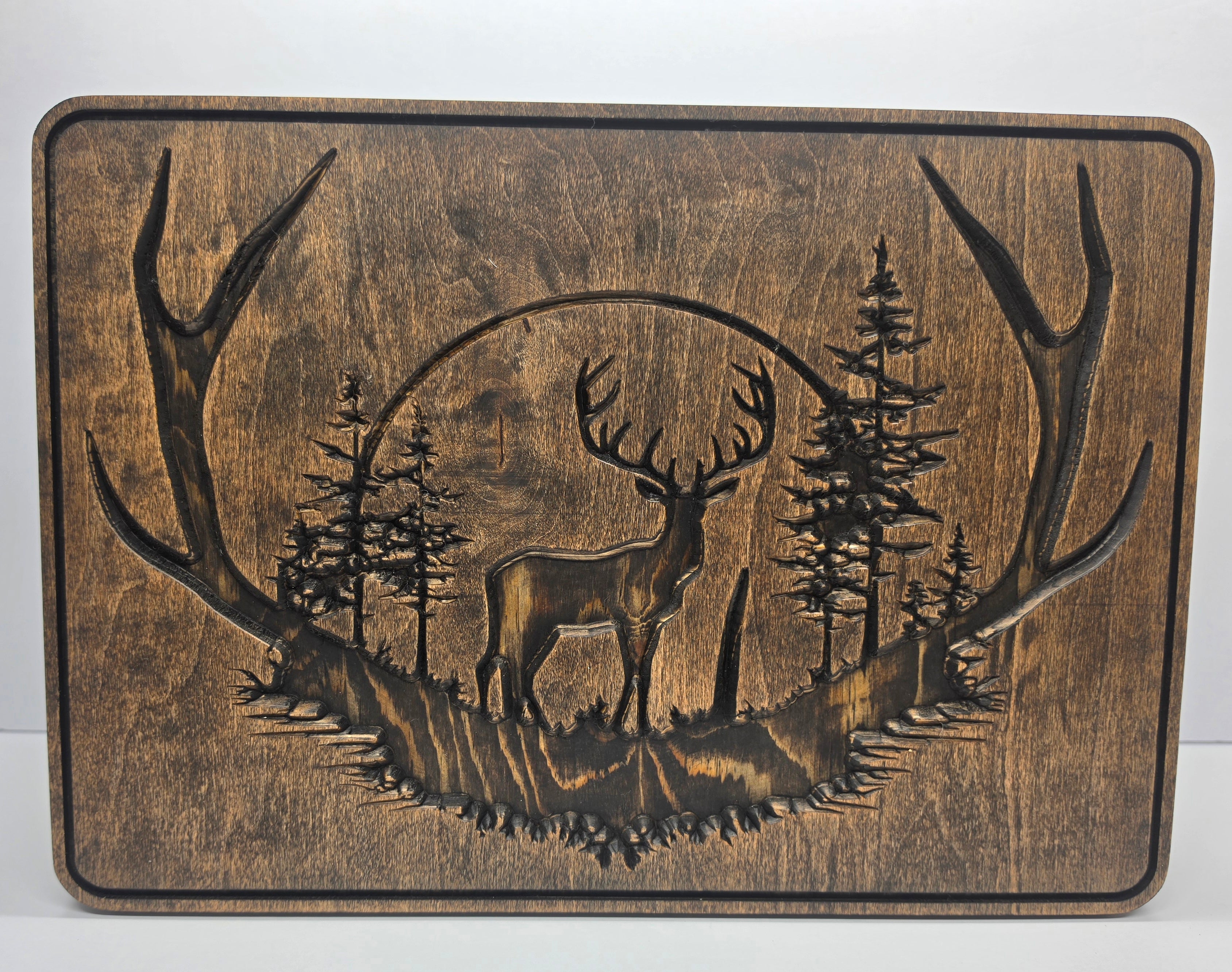 Buck Horns Forrest Design in Espresso