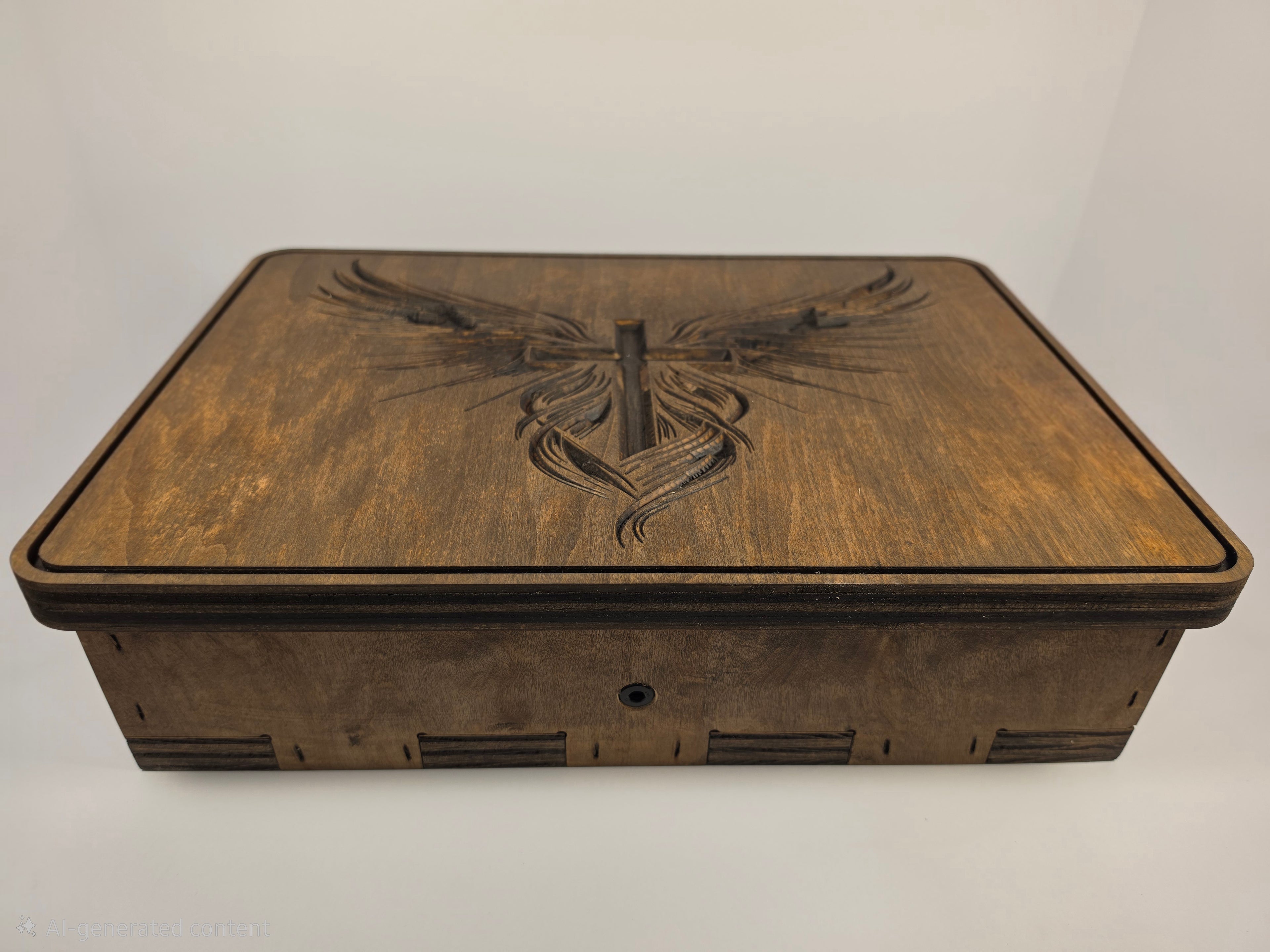 Cross with wings design show in Expresso