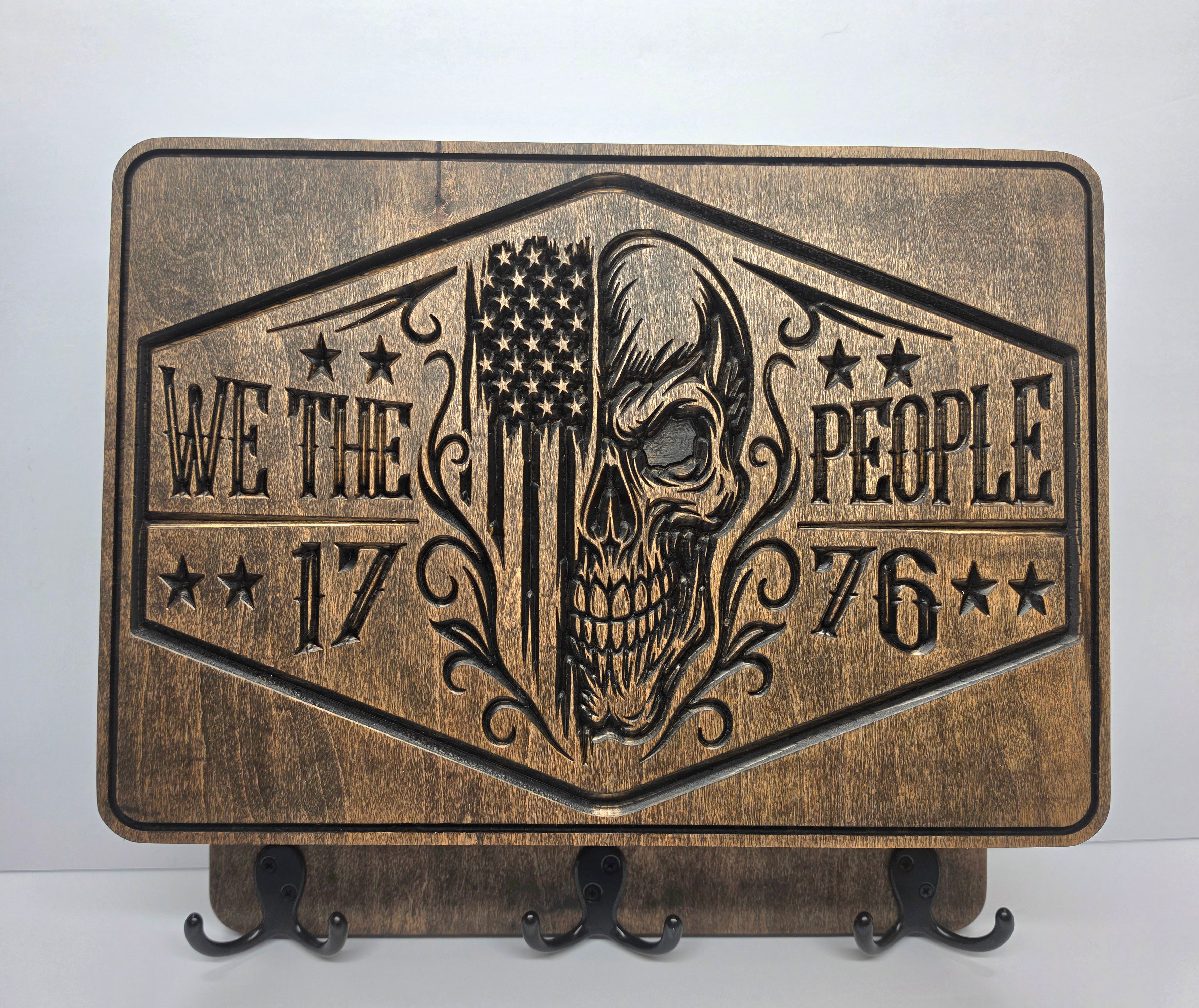 We The People Skull 1776 with rack in Jacobean