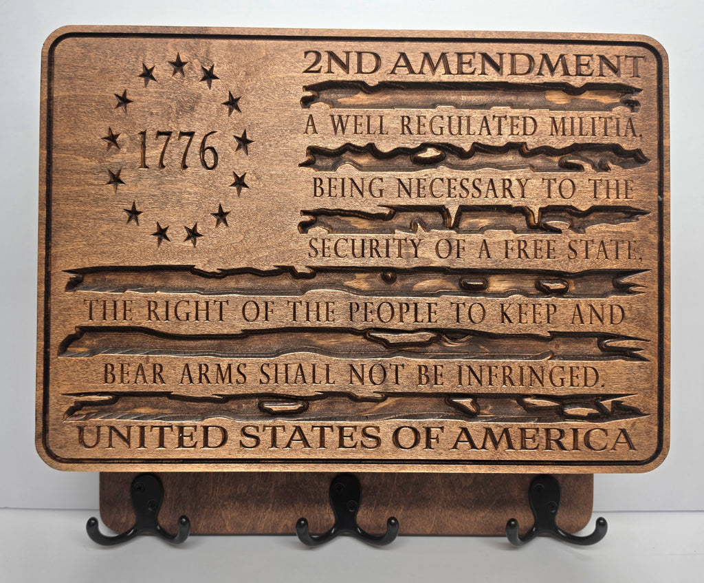 1776 Second Amendment in Red Mahogany