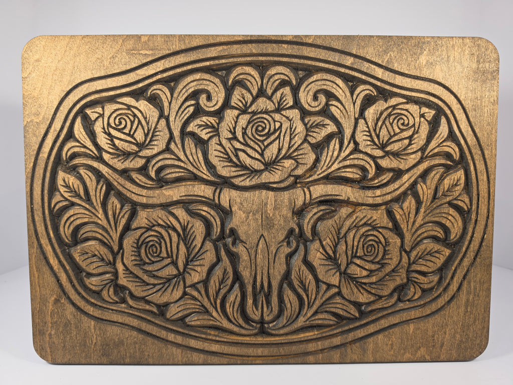 Skull Floral Outlined Shown in Jacobean