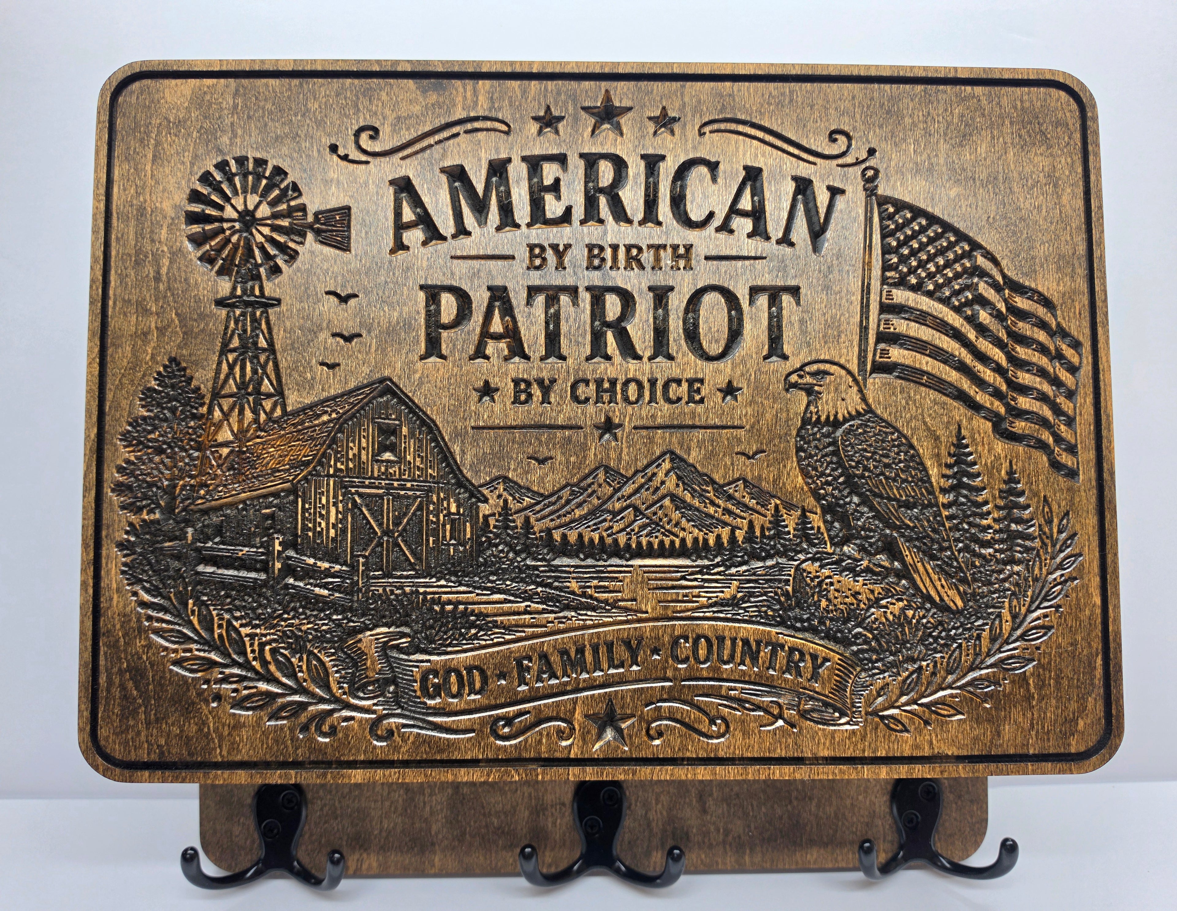 American by Birth with Rack Rustic Americana in Espresso