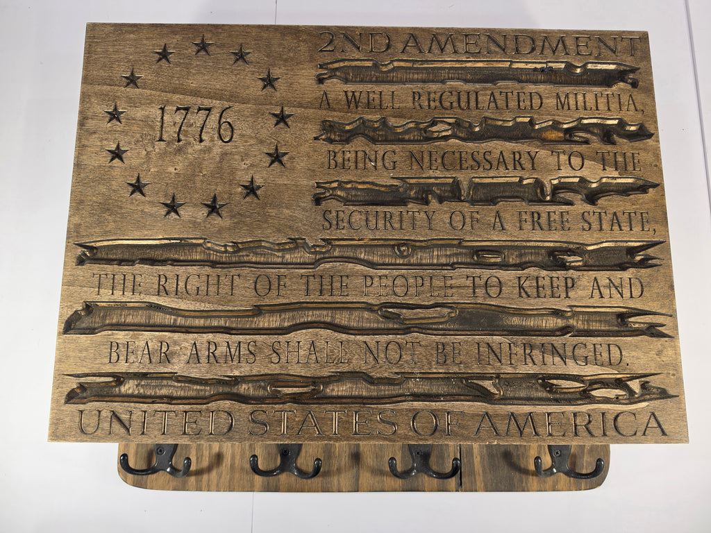 1776 Second Amendment Box Shown with Rack