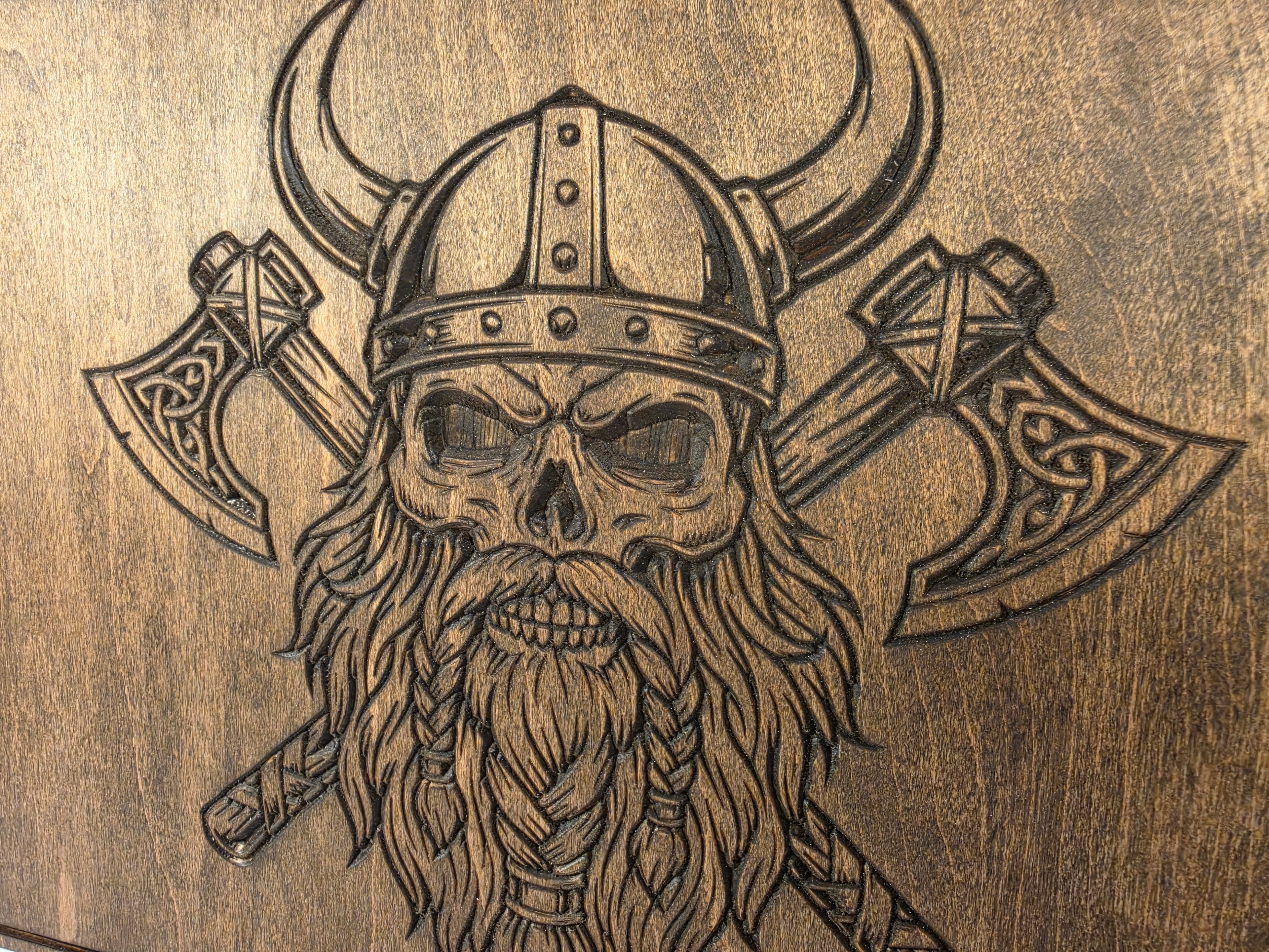 Viking Head shown in Jacobean