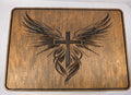 Cross with wings design show in Expresso