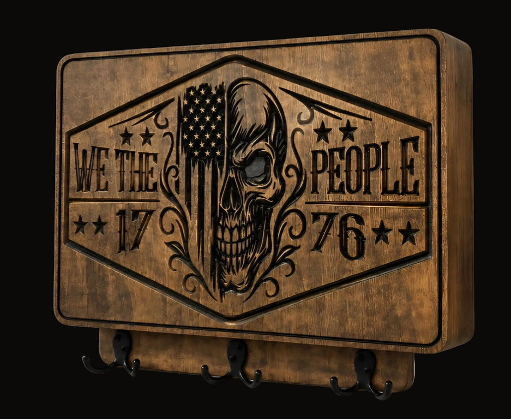 We The People Skull 1776 with rack in Jacobean