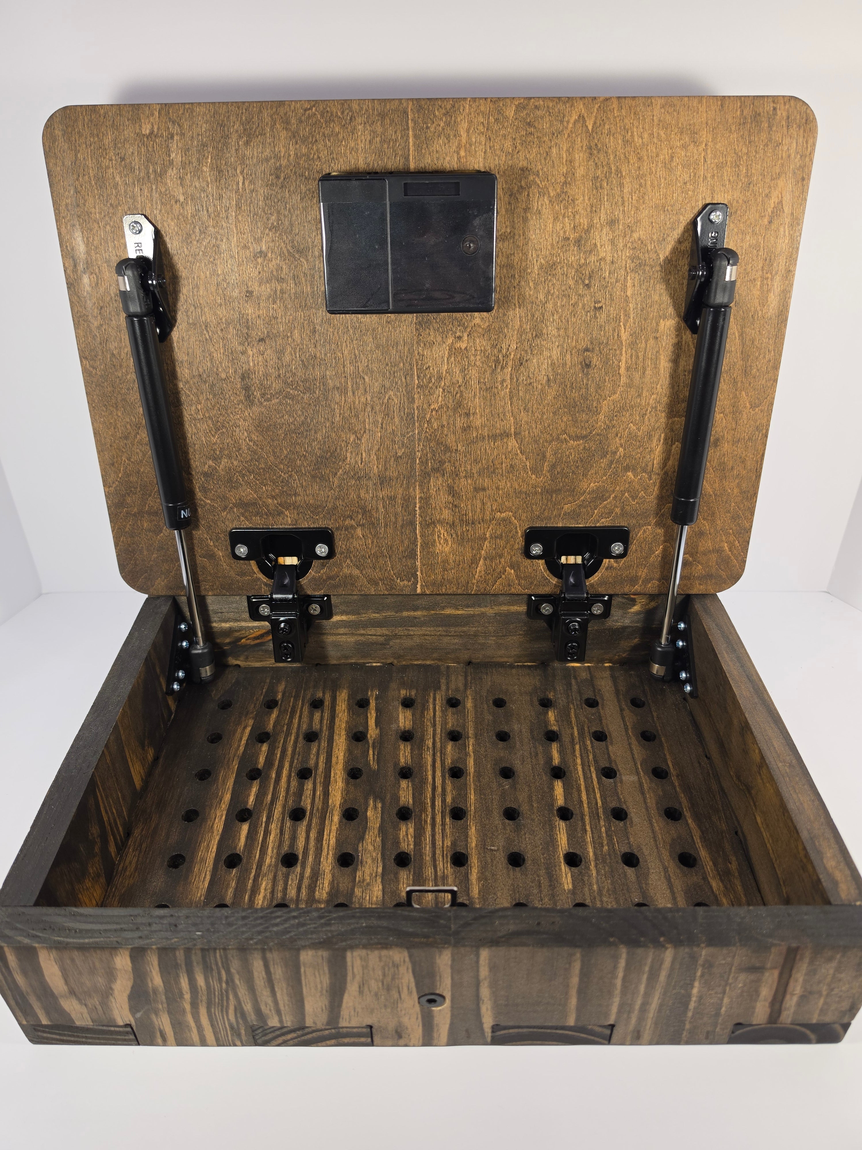 Cross design with wings shown in Dark Walnut