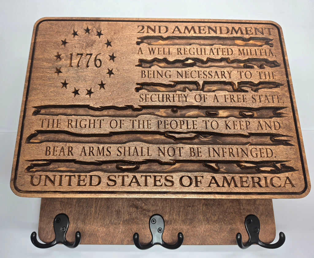 1776 Second Amendment in Red Mahogany