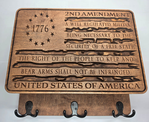 1776 Second Amendment in Red Mahogany