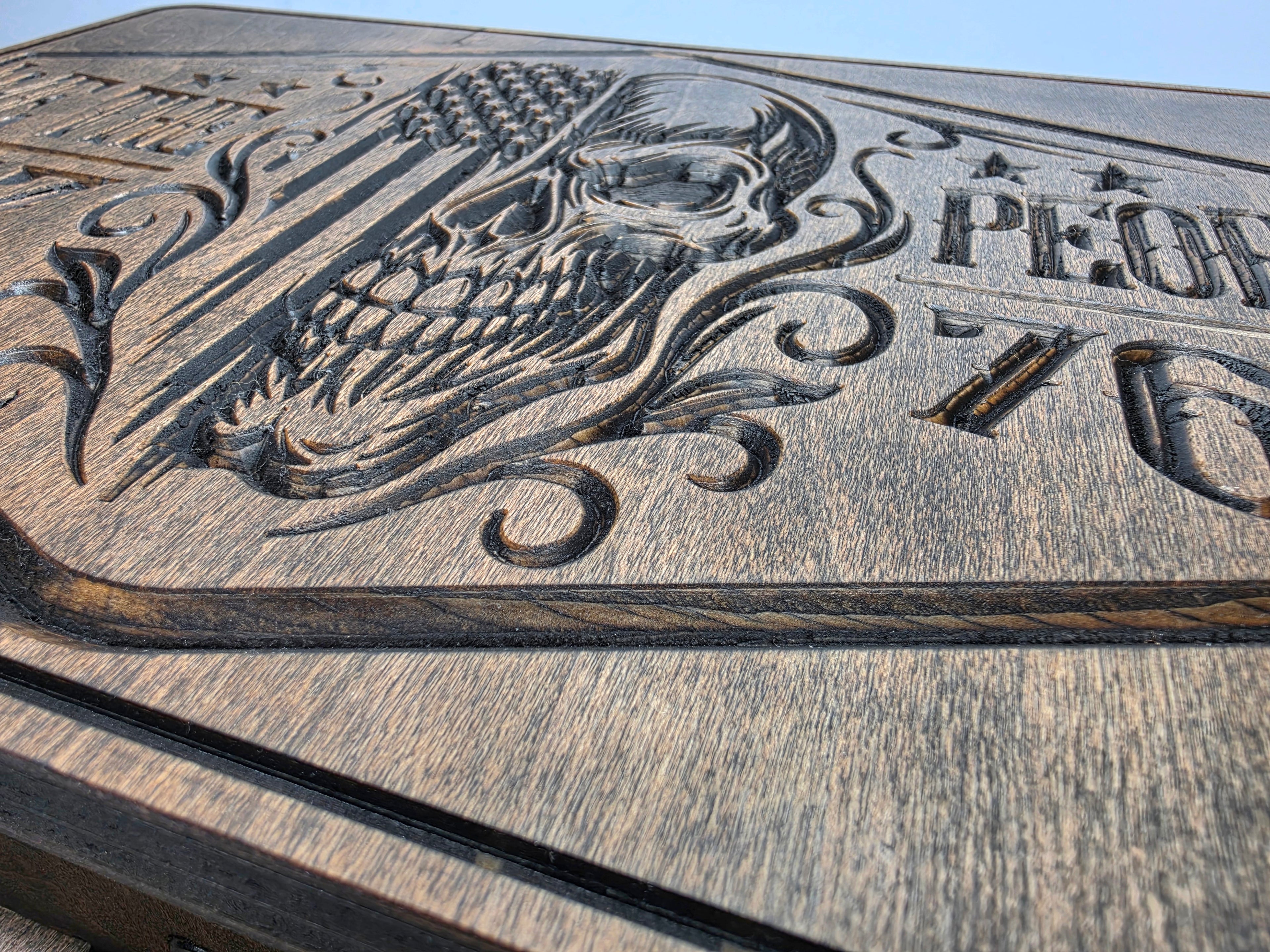 We The People Skull 1776 with rack in Jacobean